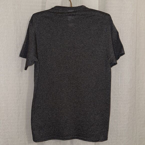 Delta M Charcoal Gray Silver Black Gaming Short Sleeve Cotton Blend Tee - Picture 2 of 12